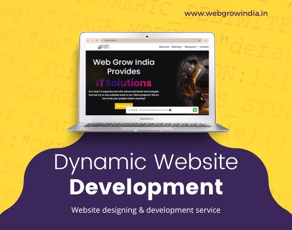 Dynamic website design by WebGrowIndia with interactive elements and real-time updates